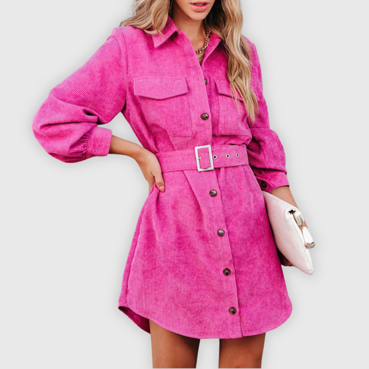 Marina | Trendikäs farkkukankainen kauluspaita-tyylinen mekko 