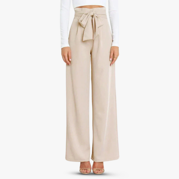 Chantal | Leveät housut solmiavyöllä