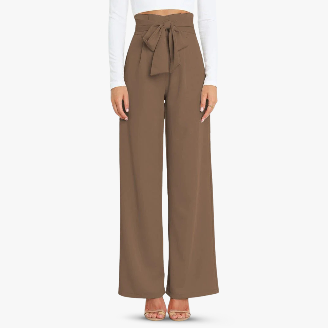 Chantal | Leveät housut solmiavyöllä