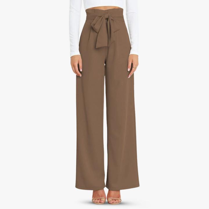 Chantal | Leveät housut solmiavyöllä