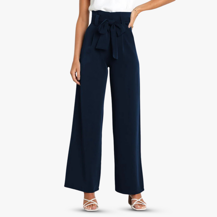 Chantal | Leveät housut solmiavyöllä