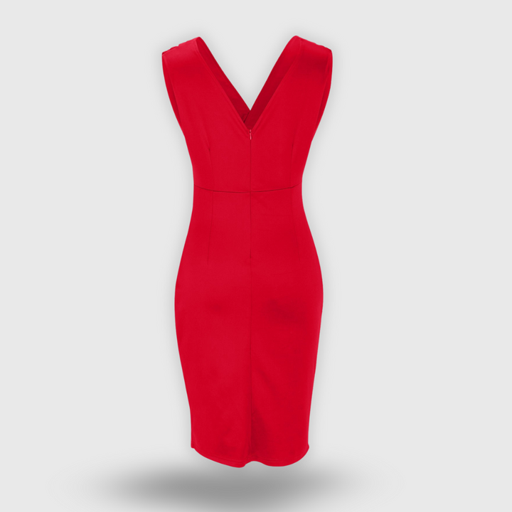 Lucia | Istuva mekko V-kaula-aukolla ja halkiolla