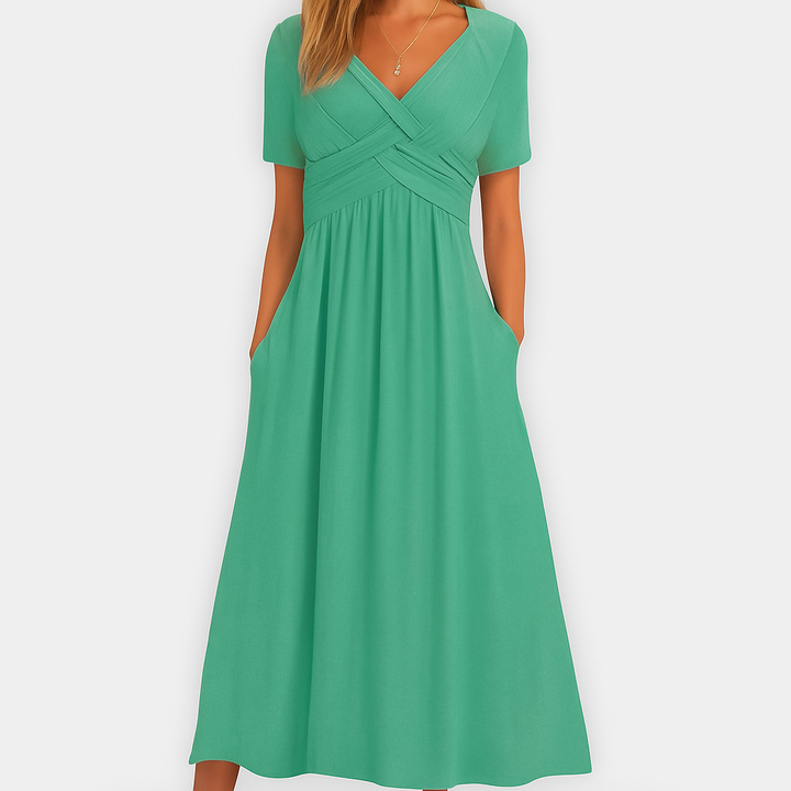 Ania | Käsintehty premium-mekko V-pääntieellä