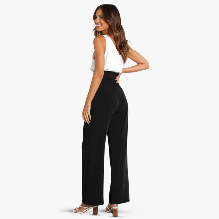 Chantal | Leveät housut solmiavyöllä