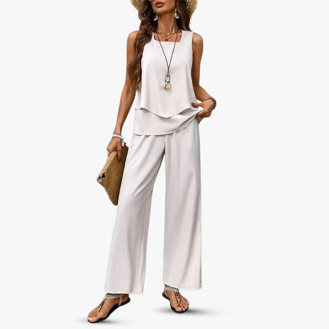 Lina | Premium kaksiosainen setti olkaimeton paita jo housut