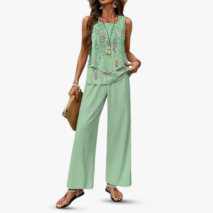 Lina | Premium kaksiosainen setti olkaimeton paita jo housut