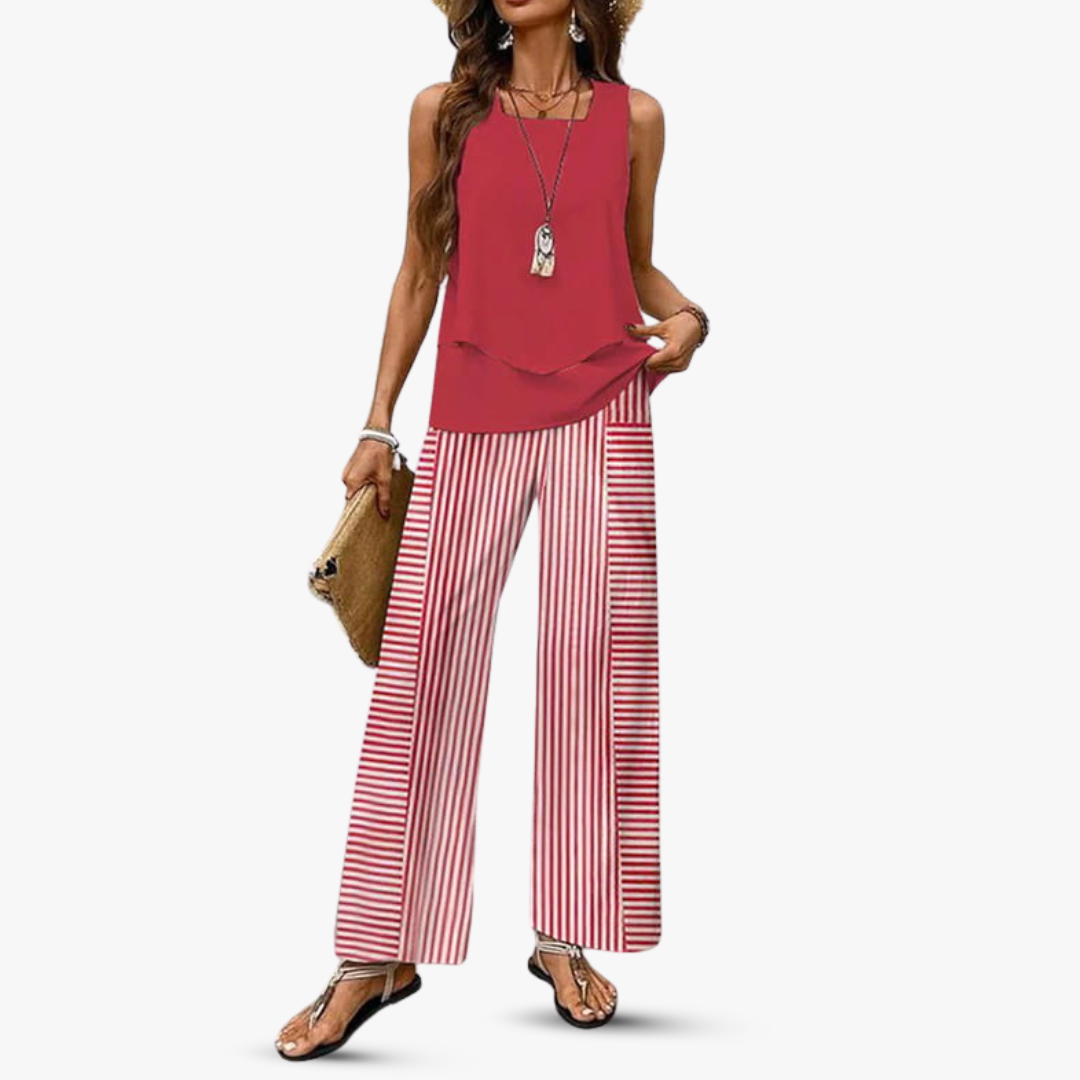 Lina | Premium kaksiosainen setti olkaimeton paita jo housut