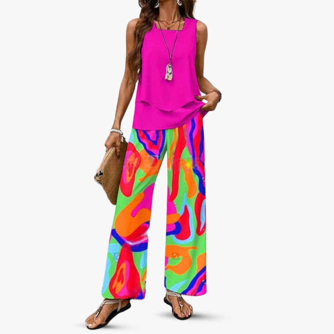 Lina | Premium kaksiosainen setti olkaimeton paita jo housut