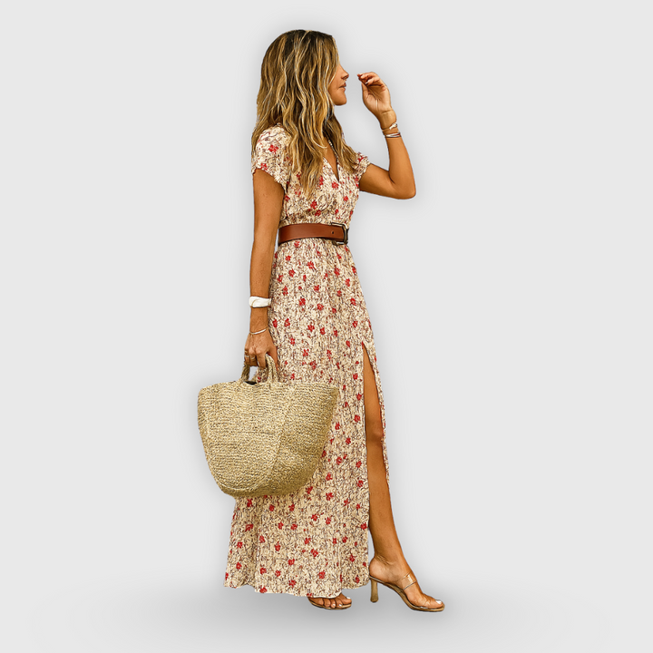 Briella | Pitkä mekko käsintehdyllä painatuksella