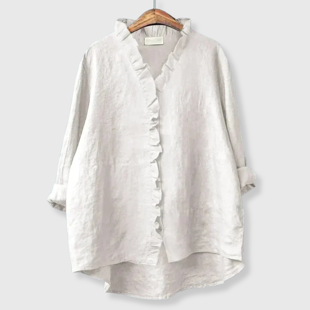 Elina | Kesäblusaali volanttihalkioilla