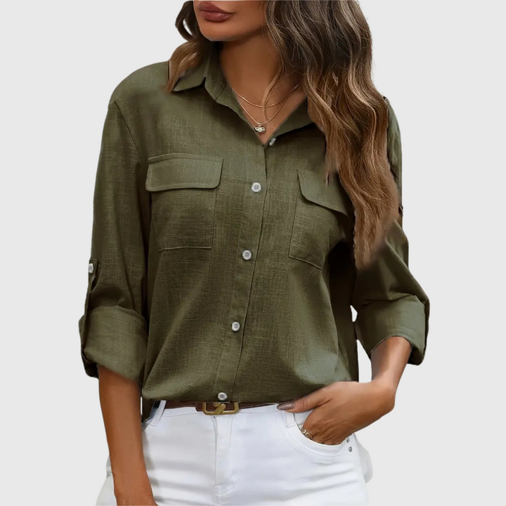 Athena | Puuvillainen pikkutakki rintataskuilla