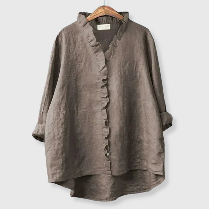 Elina | Kesäblusaali volanttihalkioilla