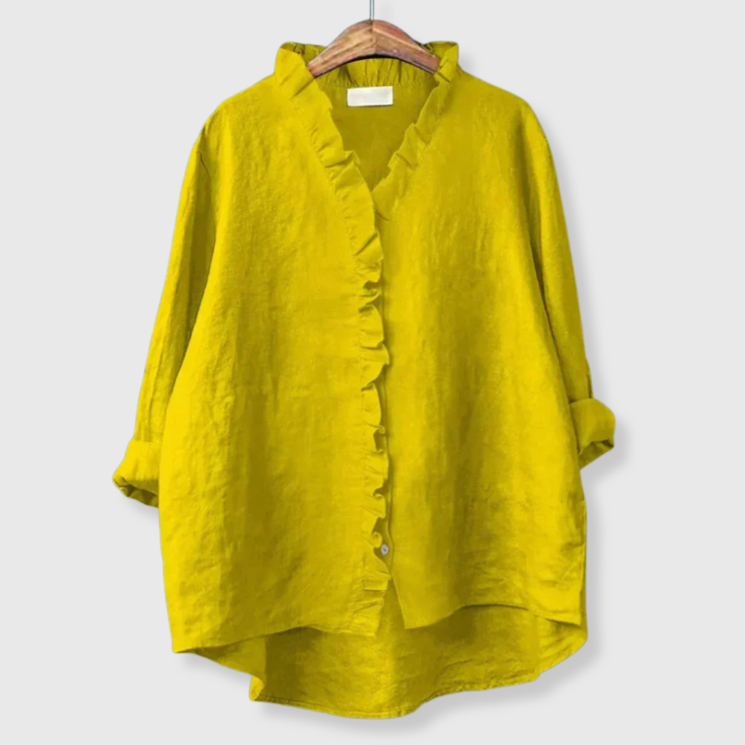 Elina | Kesäblusaali volanttihalkioilla