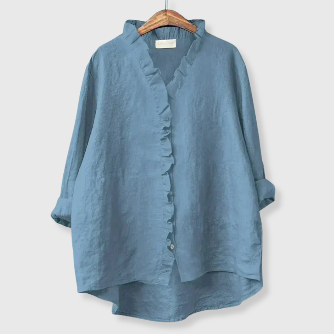 Elina | Kesäblusaali volanttihalkioilla