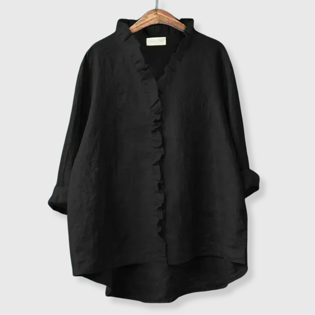 Elina | Kesäblusaali volanttihalkioilla