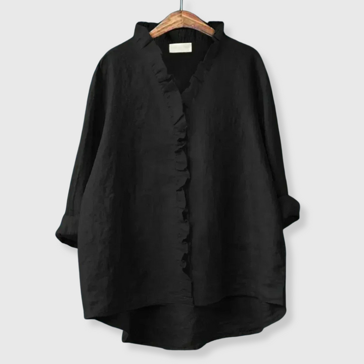 Elina | Kesäblusaali volanttihalkioilla