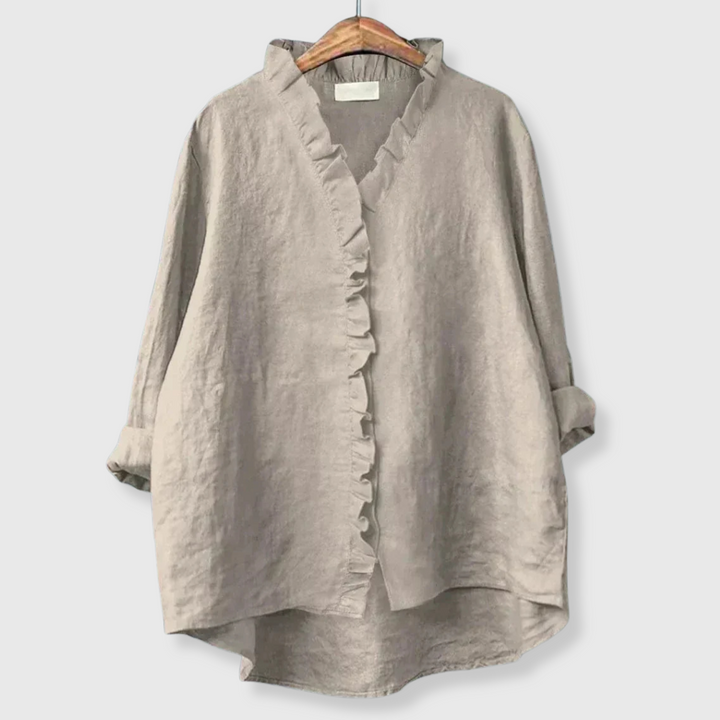 Elina | Kesäblusaali volanttihalkioilla