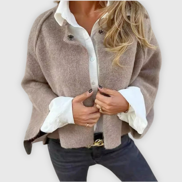 Marika | Villakangastakki, jossa pyöreä pääntie ja pitkät hihat