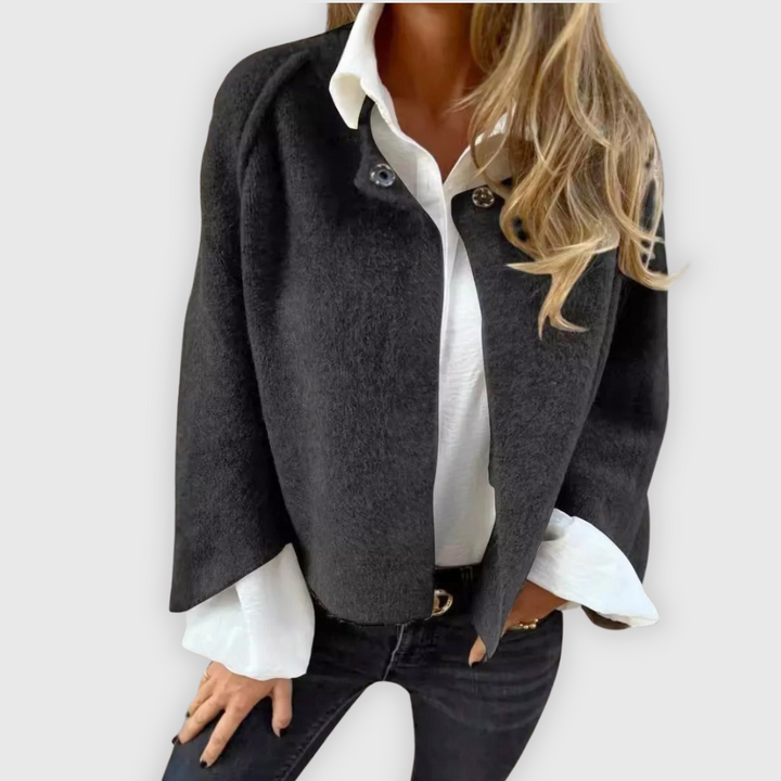 Marika | Villakangastakki, jossa pyöreä pääntie ja pitkät hihat