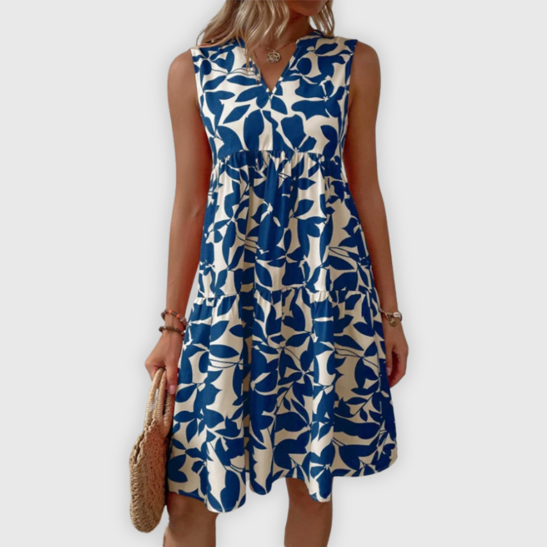 Allegra | Valmistettu käsityönä kesämekko lehtikuvioineen