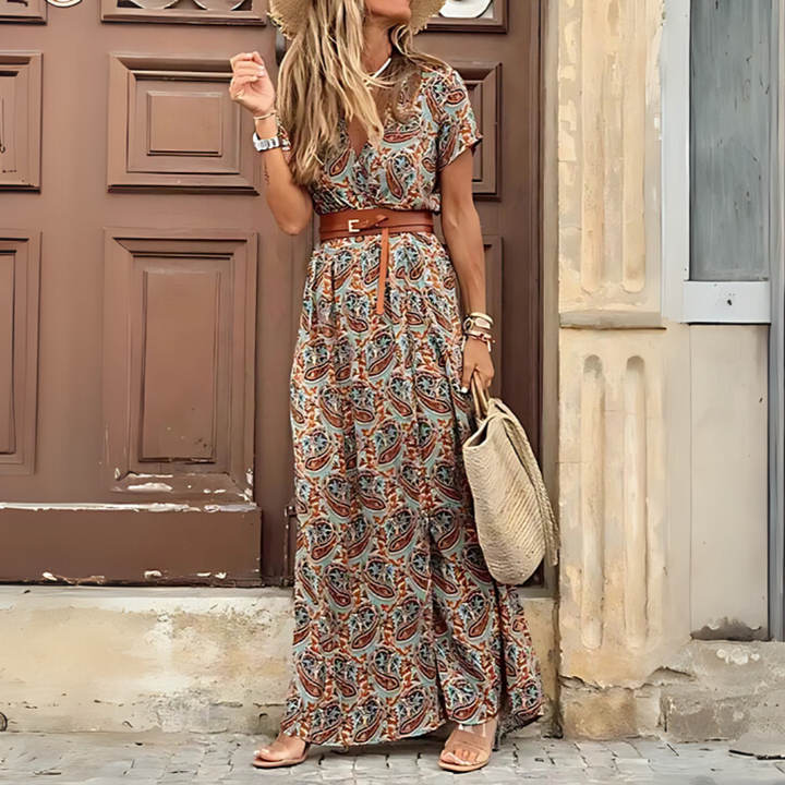 Briella | Pitkä mekko käsintehdyllä painatuksella