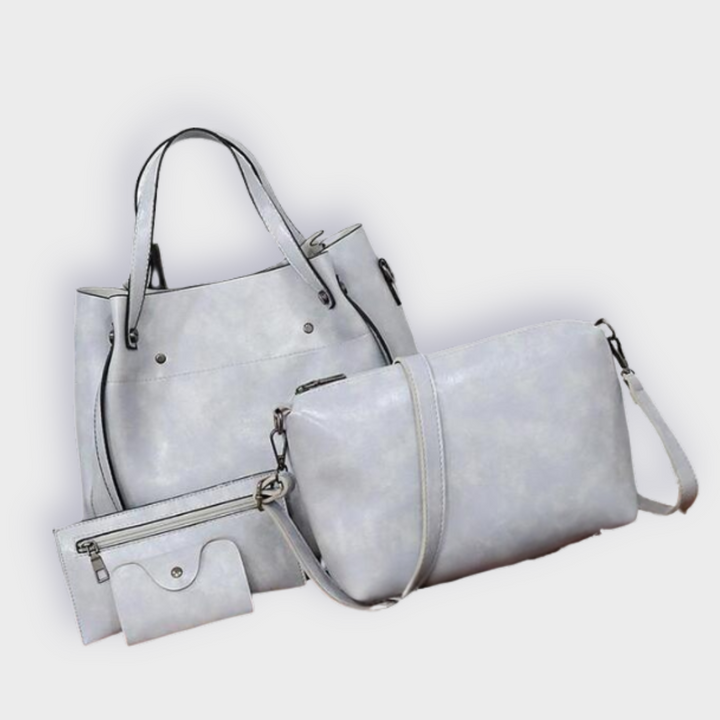 Farica | 4 kappaleen vintage-laukku twill vegananisesta premiumnahasta