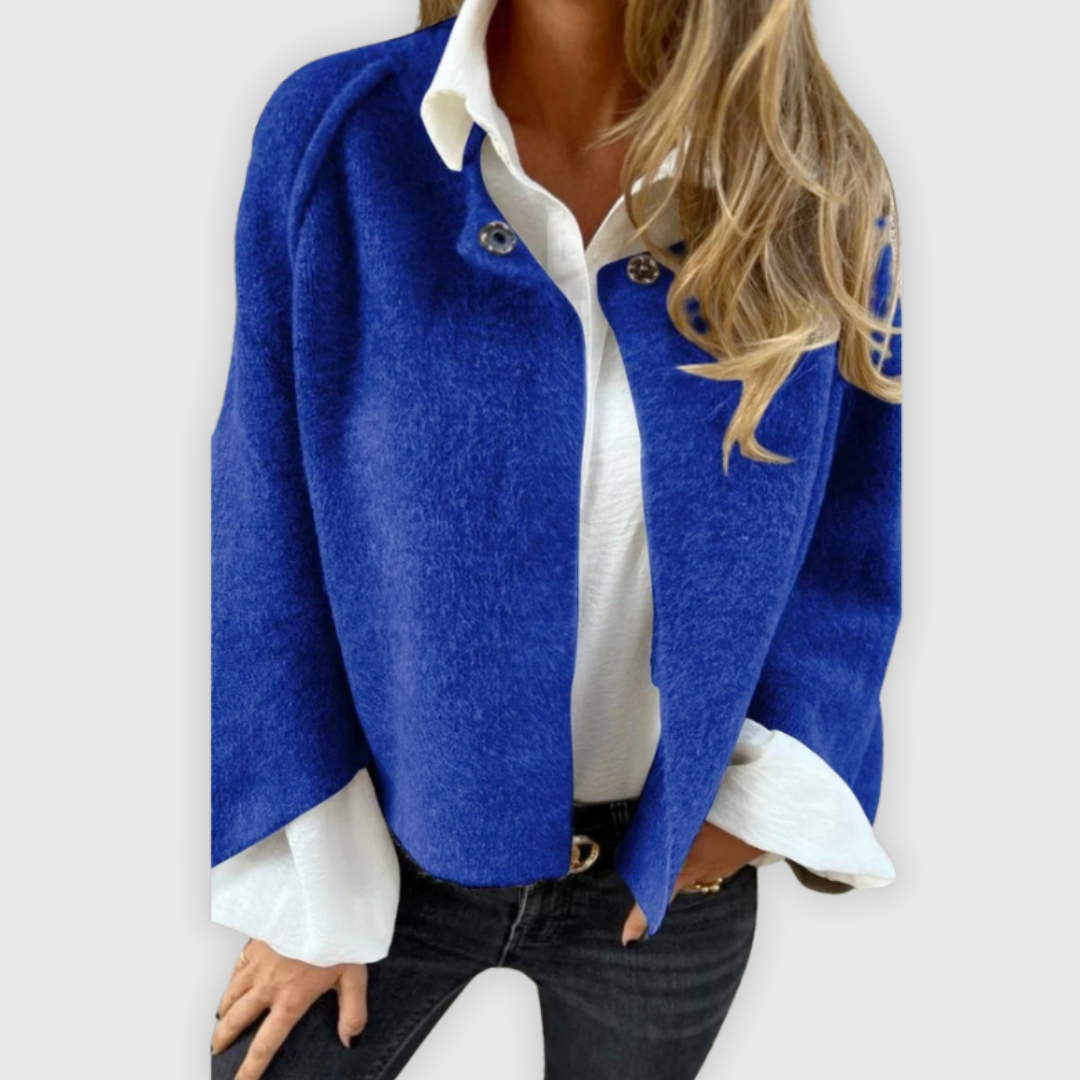 Marika | Villakangastakki, jossa pyöreä pääntie ja pitkät hihat