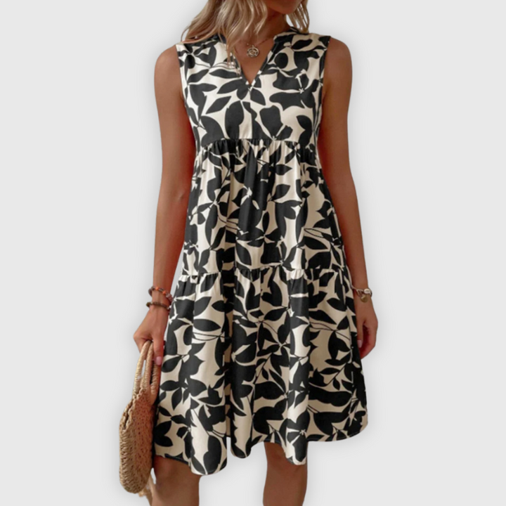 Allegra | Valmistettu käsityönä kesämekko lehtikuvioineen