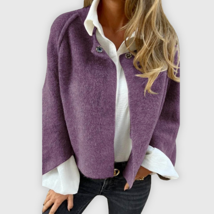 Marika | Villakangastakki, jossa pyöreä pääntie ja pitkät hihat