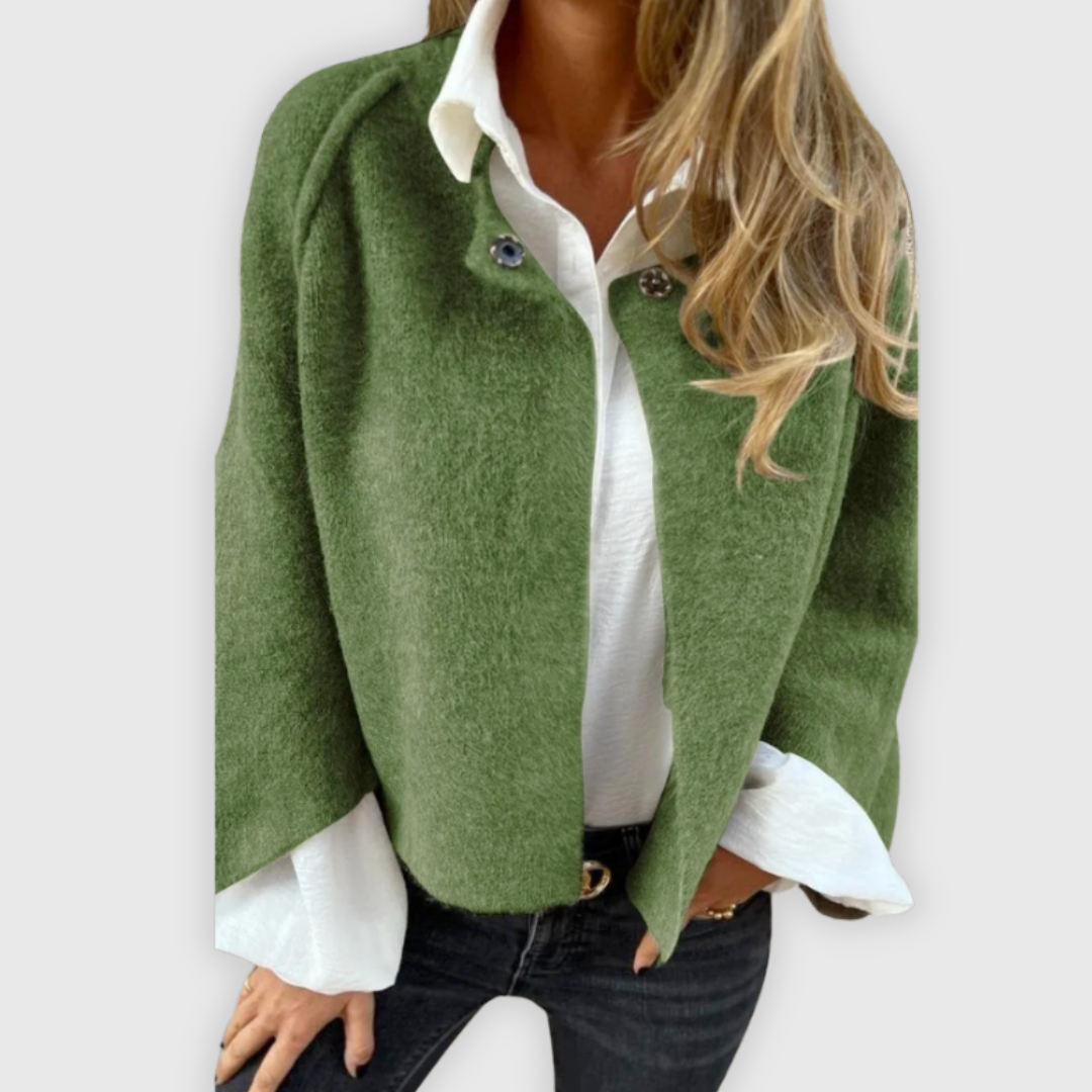 Marika | Villakangastakki, jossa pyöreä pääntie ja pitkät hihat