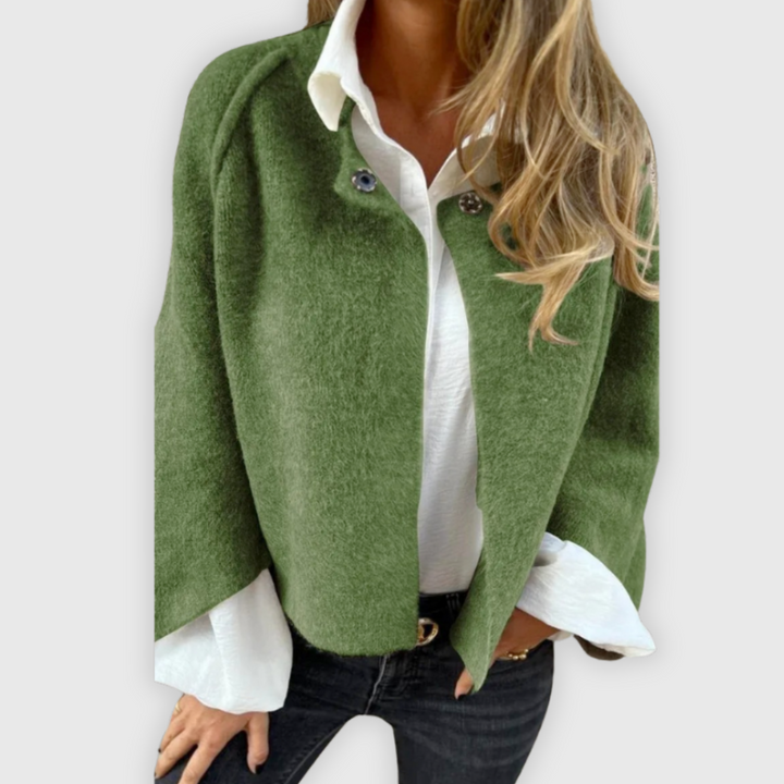 Marika | Villakangastakki, jossa pyöreä pääntie ja pitkät hihat