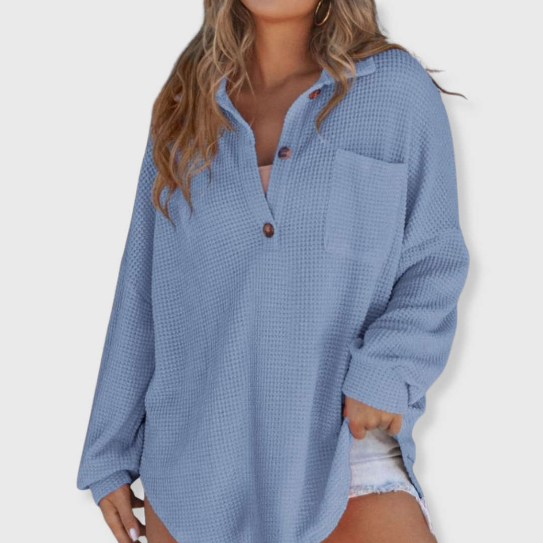 Talia | Waffelmallinen V-kaula-aukkoinen neule