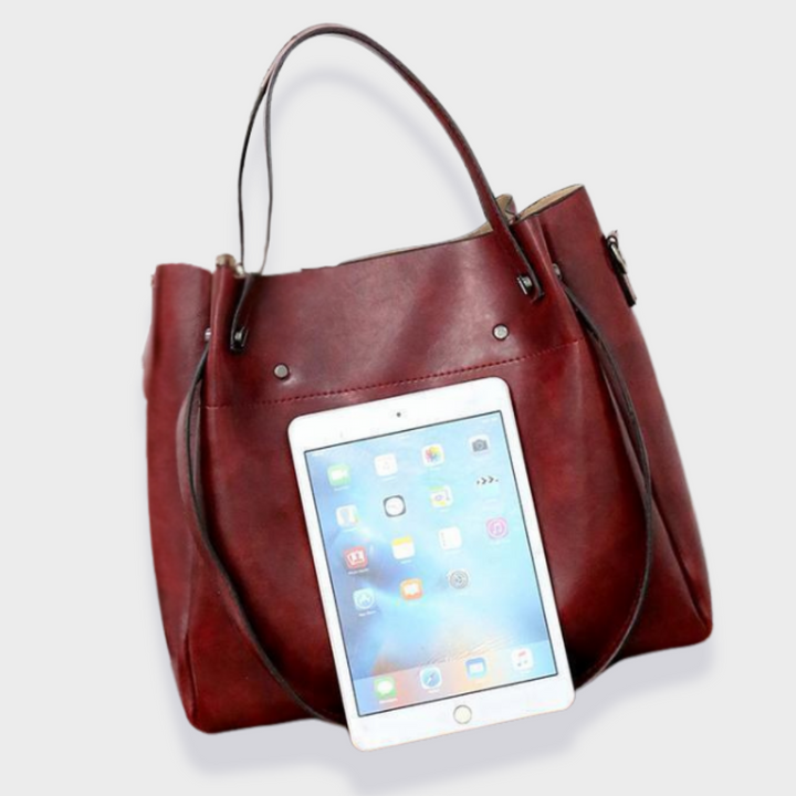 Farica | 4 kappaleen vintage-laukku twill vegananisesta premiumnahasta