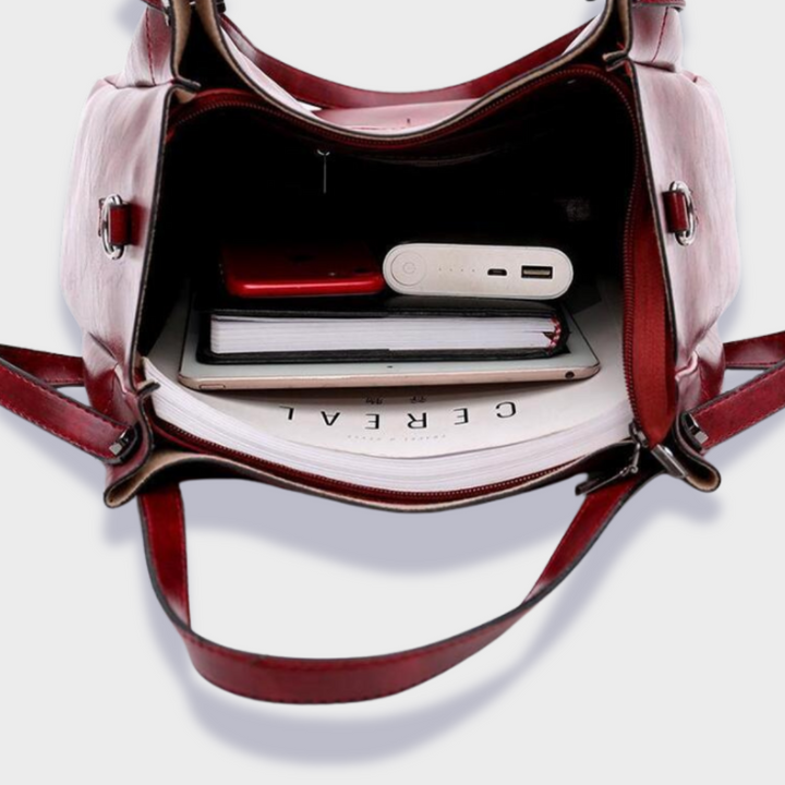 Farica | 4 kappaleen vintage-laukku twill vegananisesta premiumnahasta