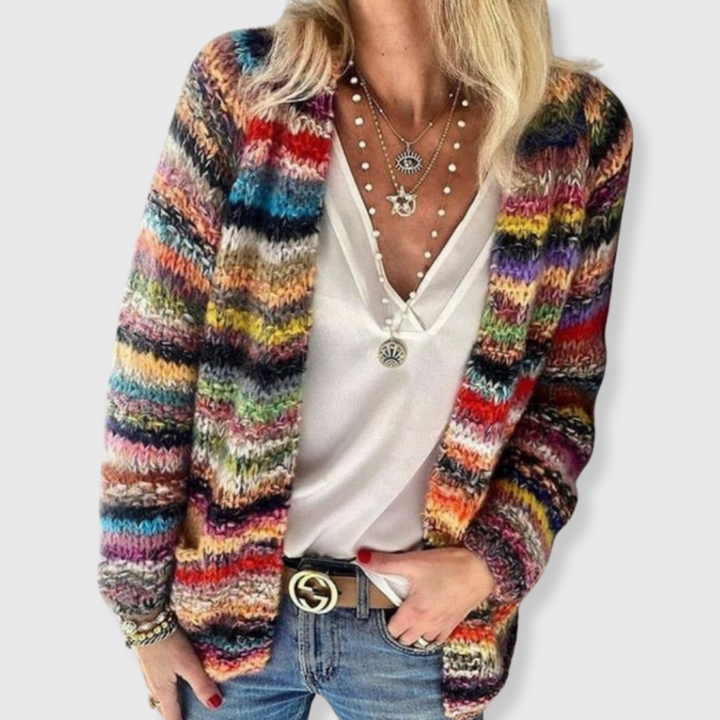 Sarita | Värikäs neuletakki