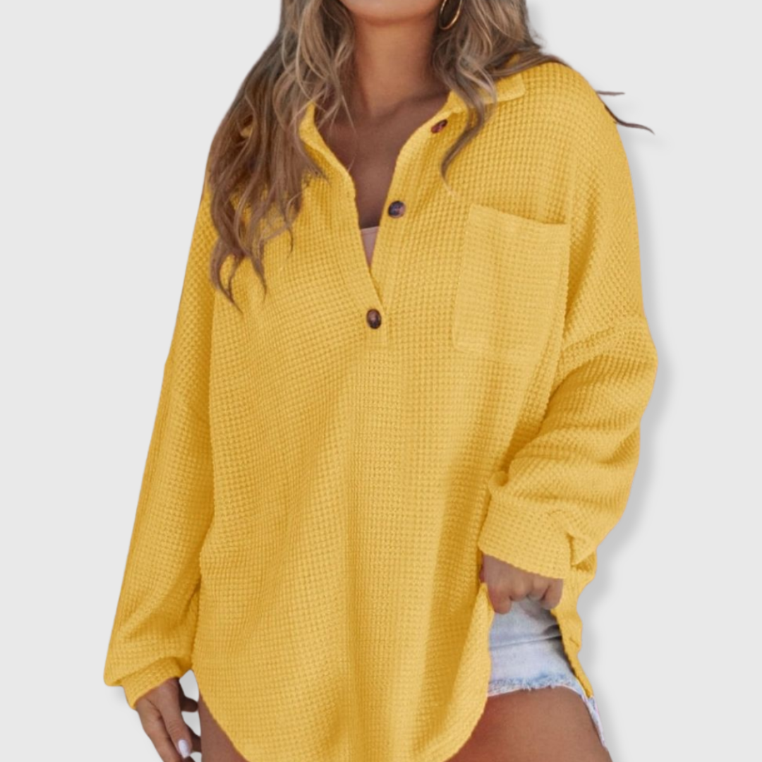 Talia | Waffelmallinen V-kaula-aukkoinen neule