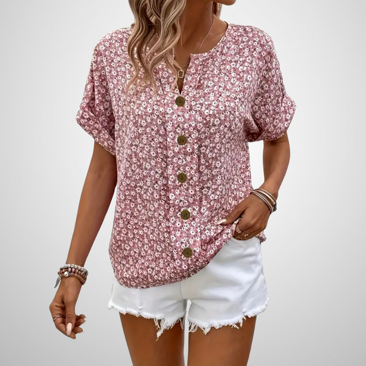 Leda | Vintage-paita napillisen ja kukkakuviollisen