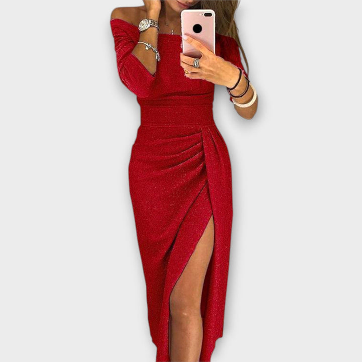 Nikita | Olkavyötön premium-mekko ja hohdeefekti