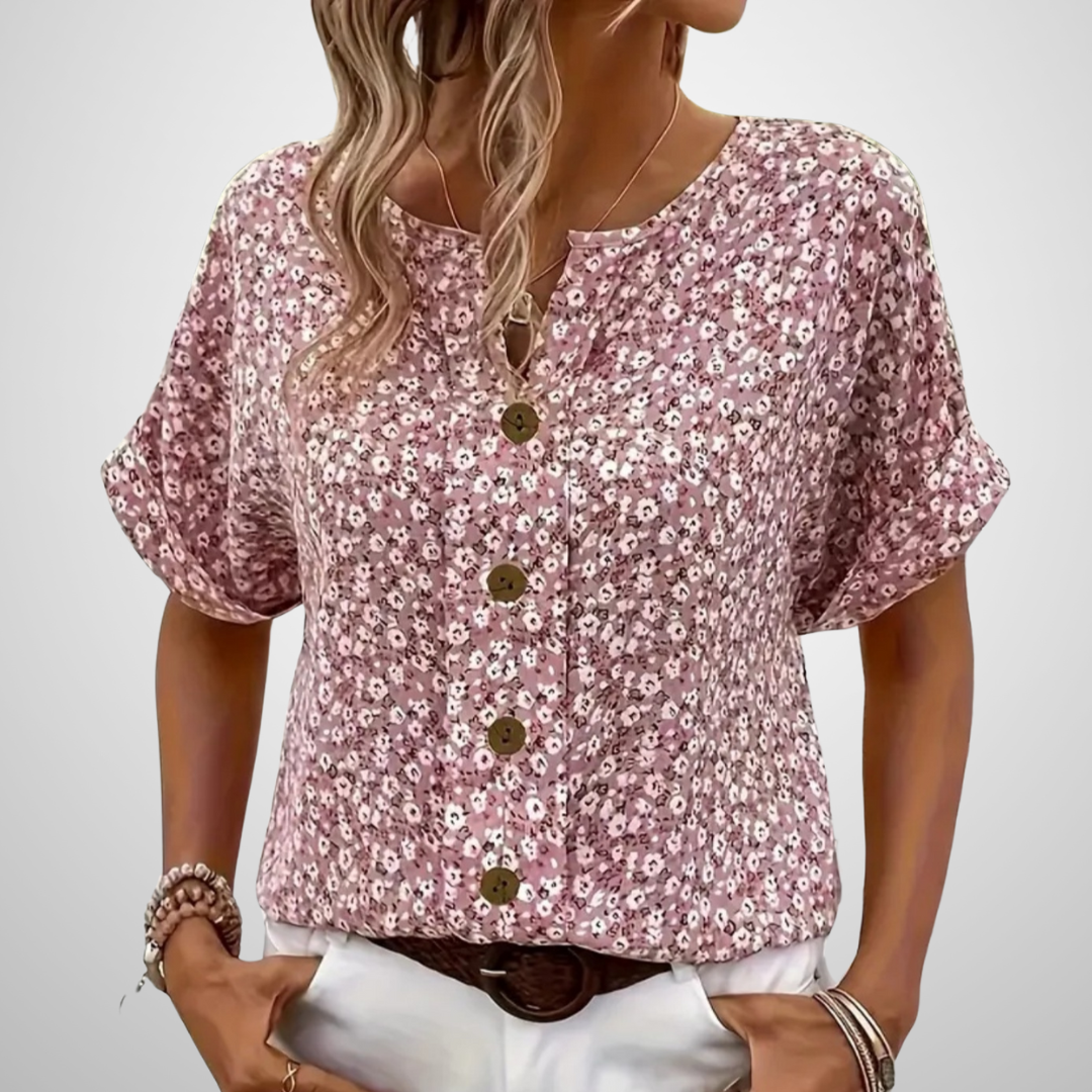 Leda | Vintage-paita napillisen ja kukkakuviollisen