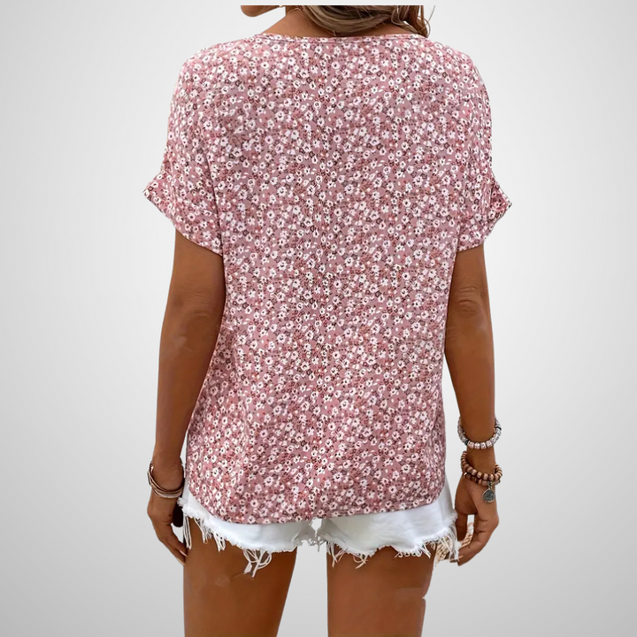 Leda | Vintage-paita napillisen ja kukkakuviollisen