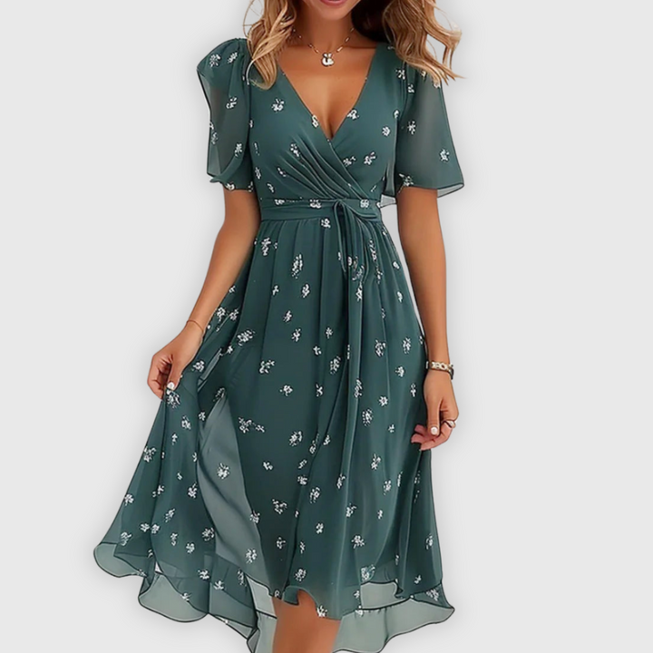 Lisa | Elävä abstrakti midi-mekko