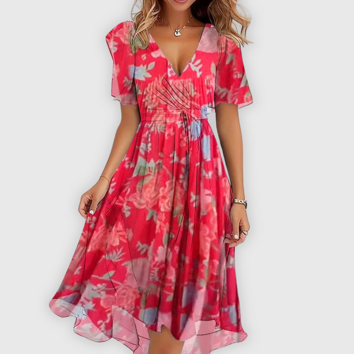 Lisa | Elävä abstrakti midi-mekko