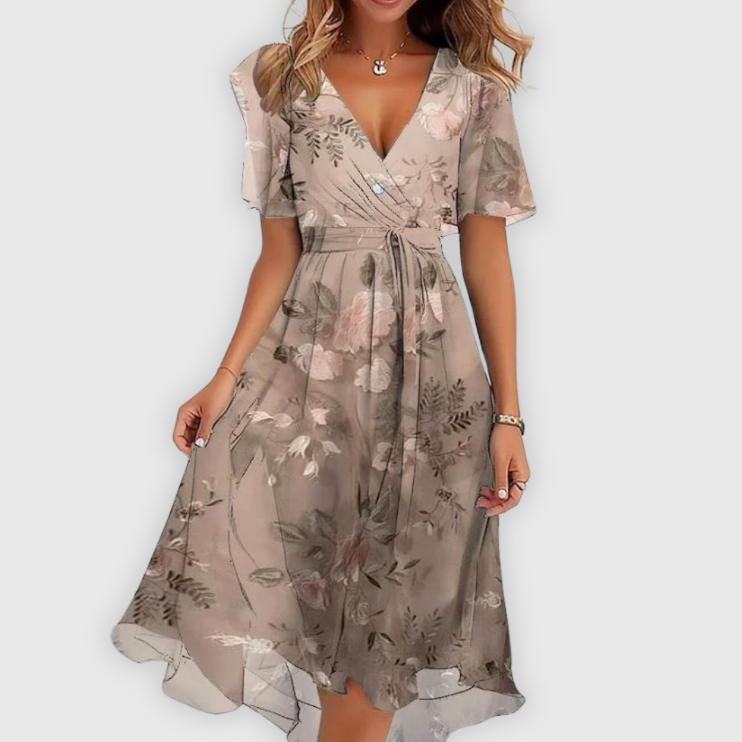 Lisa | Elävä abstrakti midi-mekko