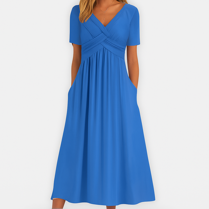 Ania | Käsintehty premium-mekko V-pääntieellä