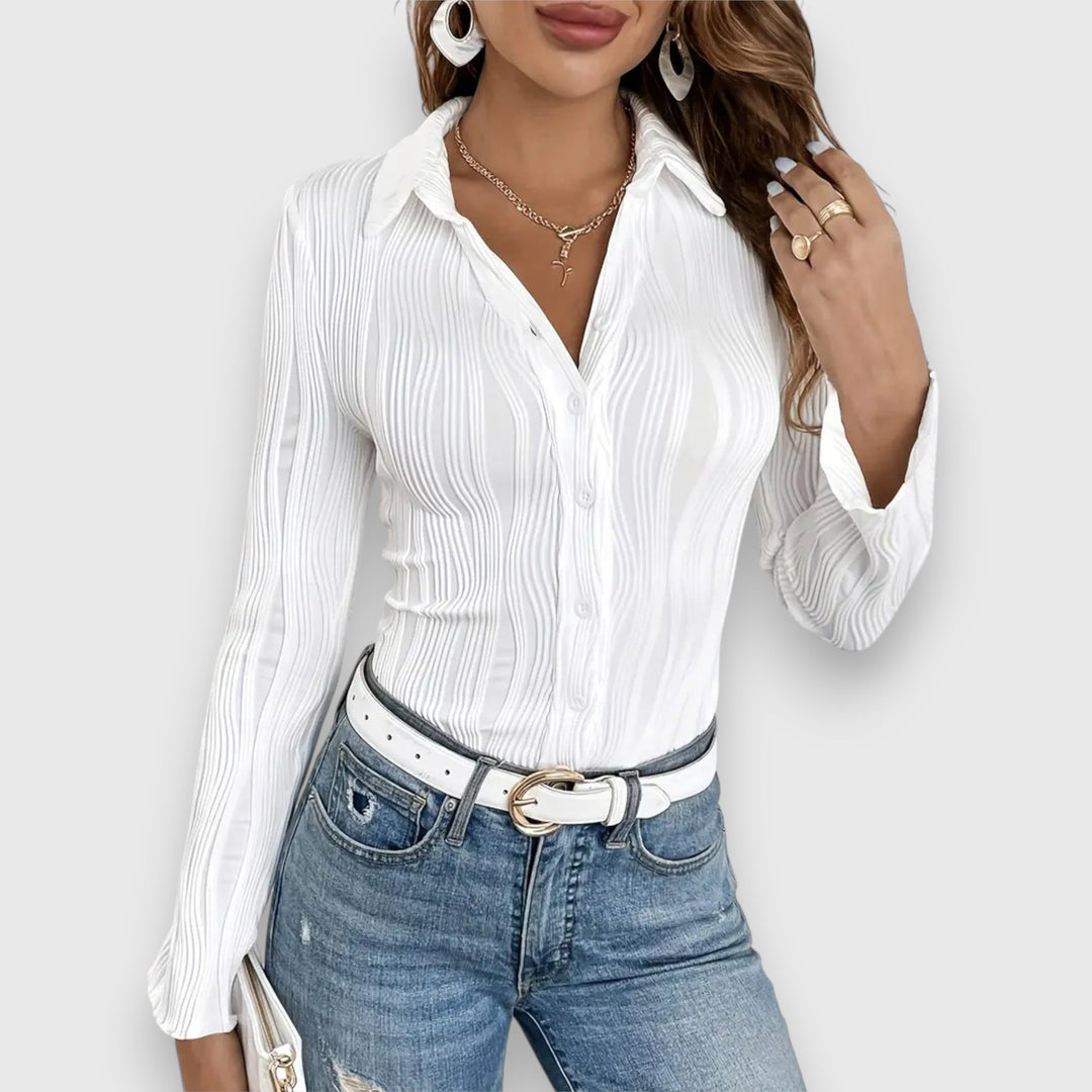 Carina | Käsityömäinen poolkauluksellinen pusero