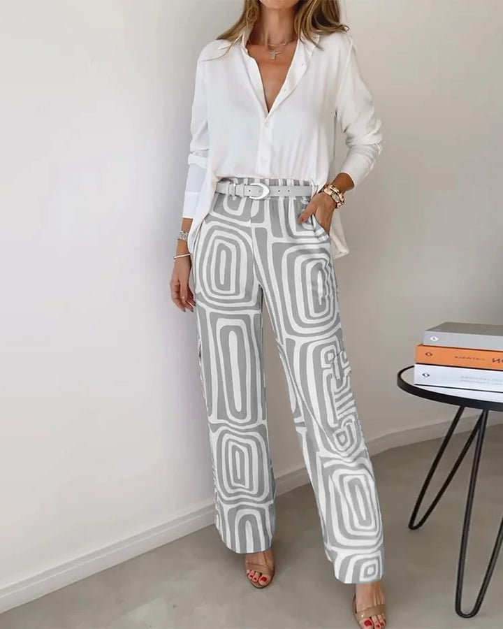 Kammay | Stilvolle Pantalon mit gratis Bluse & Gürtel