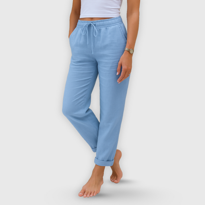 Daniela | Premium pellavahousut joustavuustuntumalla