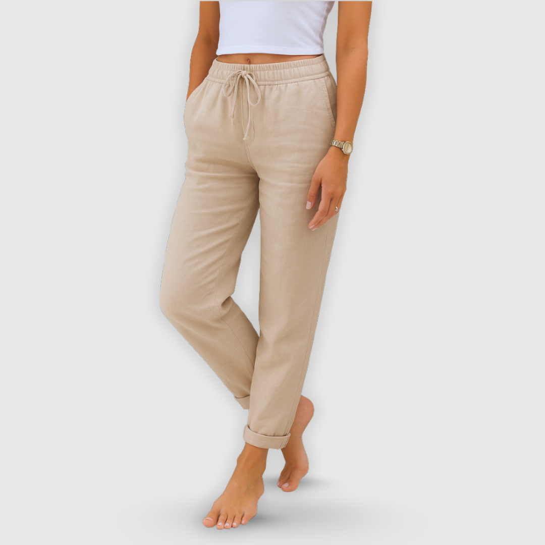 Daniela | Premium pellavahousut joustavuustuntumalla