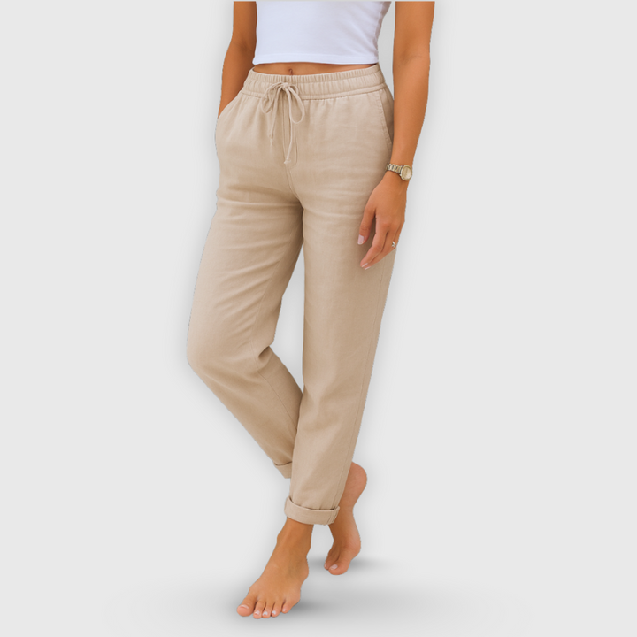 Daniela | Premium pellavahousut joustavuustuntumalla