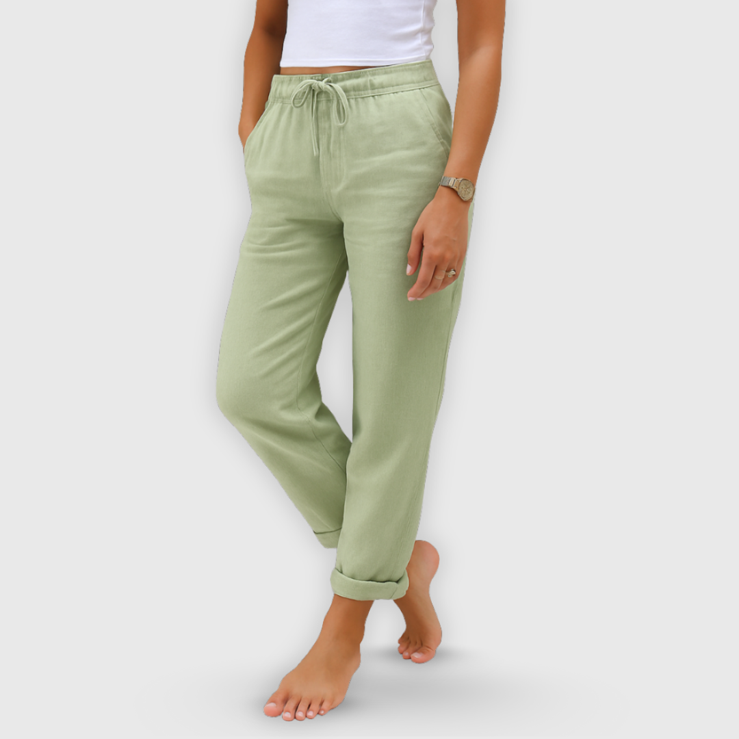 Daniela | Premium pellavahousut joustavuustuntumalla